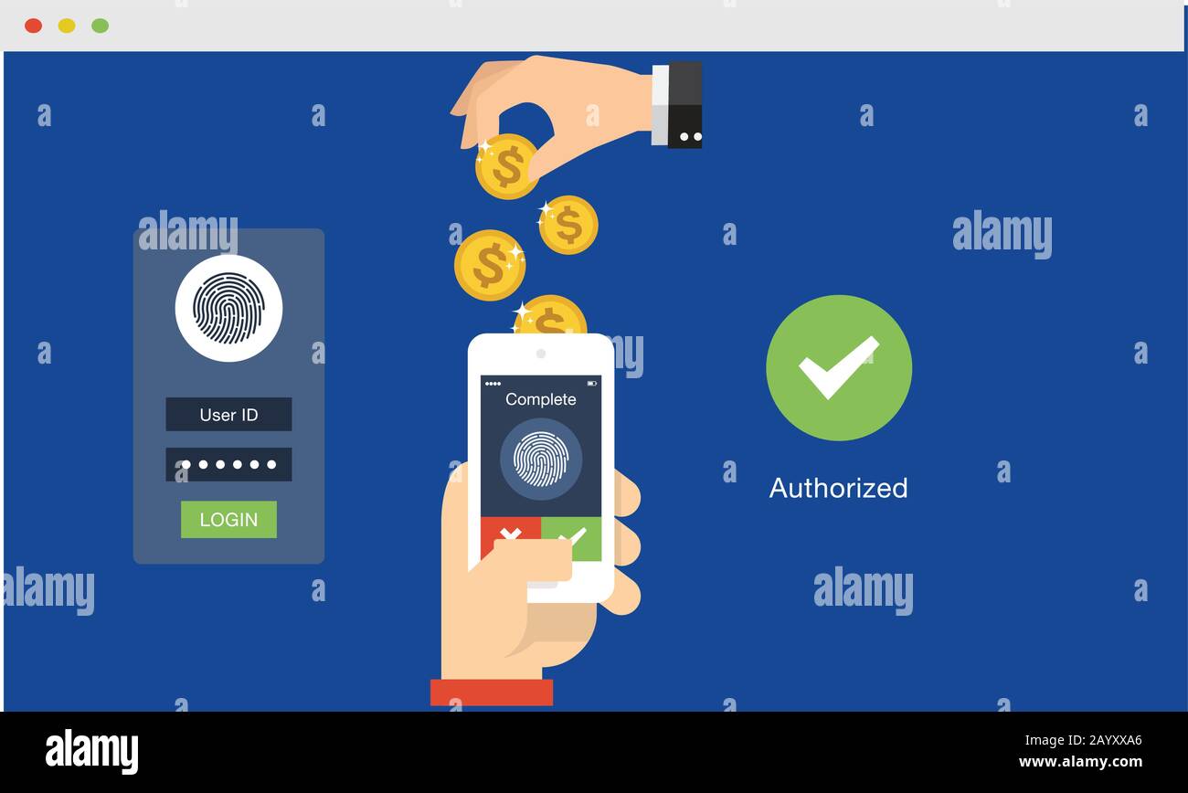 Transfert d'argent sécurisé grâce à la technologie numérique du smartphone Illustration de Vecteur