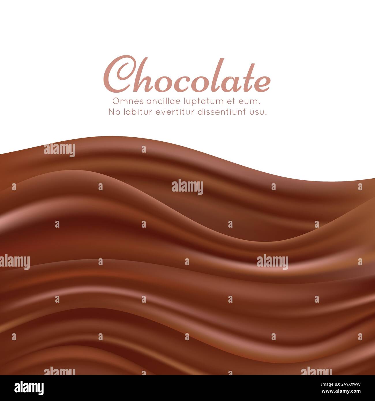 Fond vectoriel de destruction de chocolat ondulé. Bannière modèle avec chocolat, illustration du chocolat liquide Illustration de Vecteur