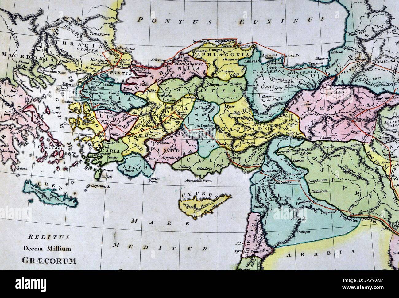 1808 carte d'histoire de Wilkinson route d'Alexandre la Grande Turquie Banque D'Images 1808 carte d'histoire de Wilkinson route d'Alexandre la Grande Turquie Banque D'Images