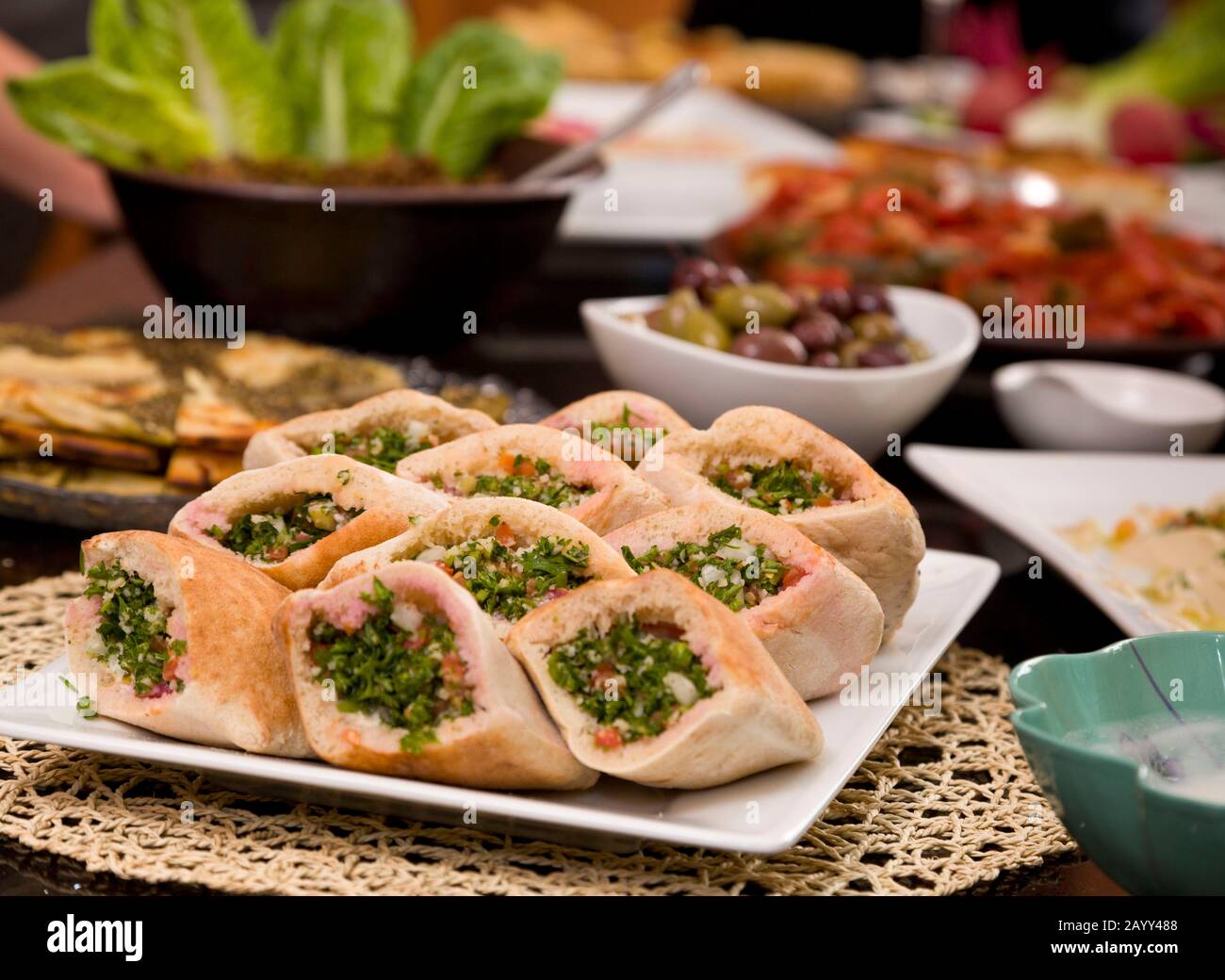 Style Libanais Meze, Embassy Circle Guest House, Washington, Dc. Banque D'Images