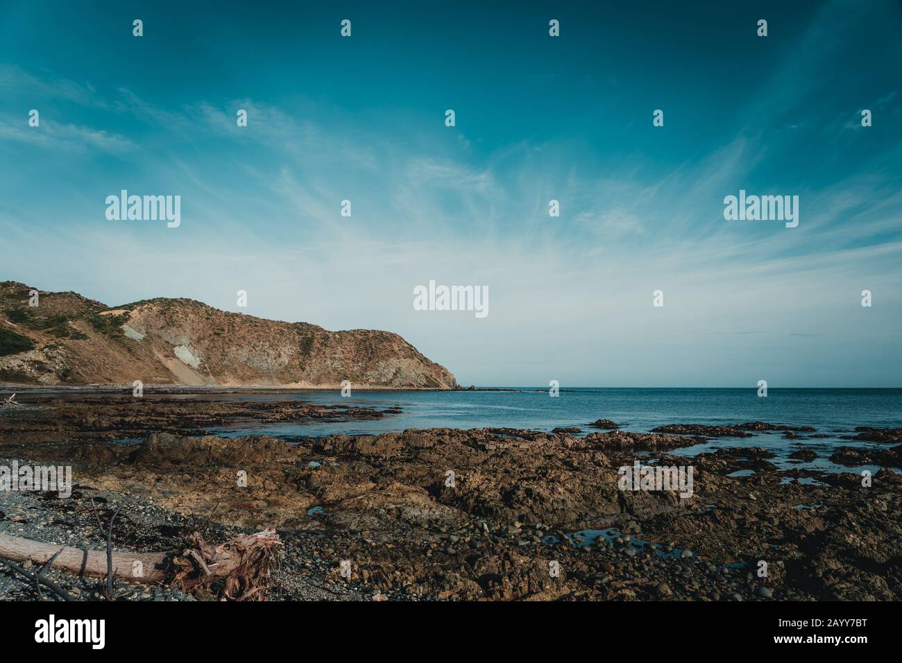 Paysage de Wellington, Nouvelle-Zélande ; vue panoramique de Makara beach Banque D'Images