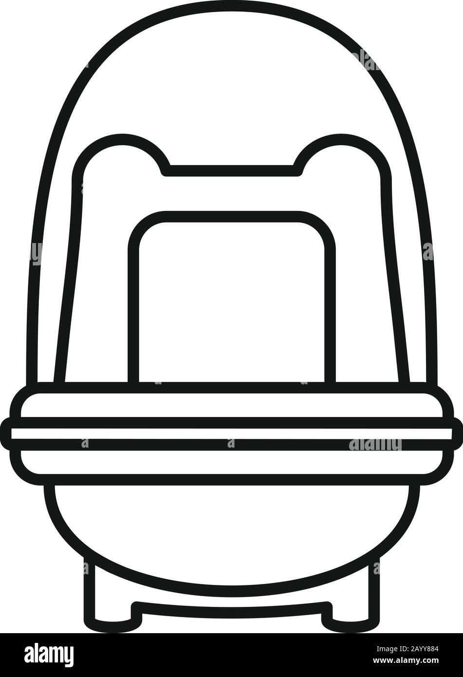 Icône booster de siège de bébé. Contour de l'icône vectorielle de booster de siège de bébé de voiture pour la conception de toile isolée sur fond blanc Illustration de Vecteur