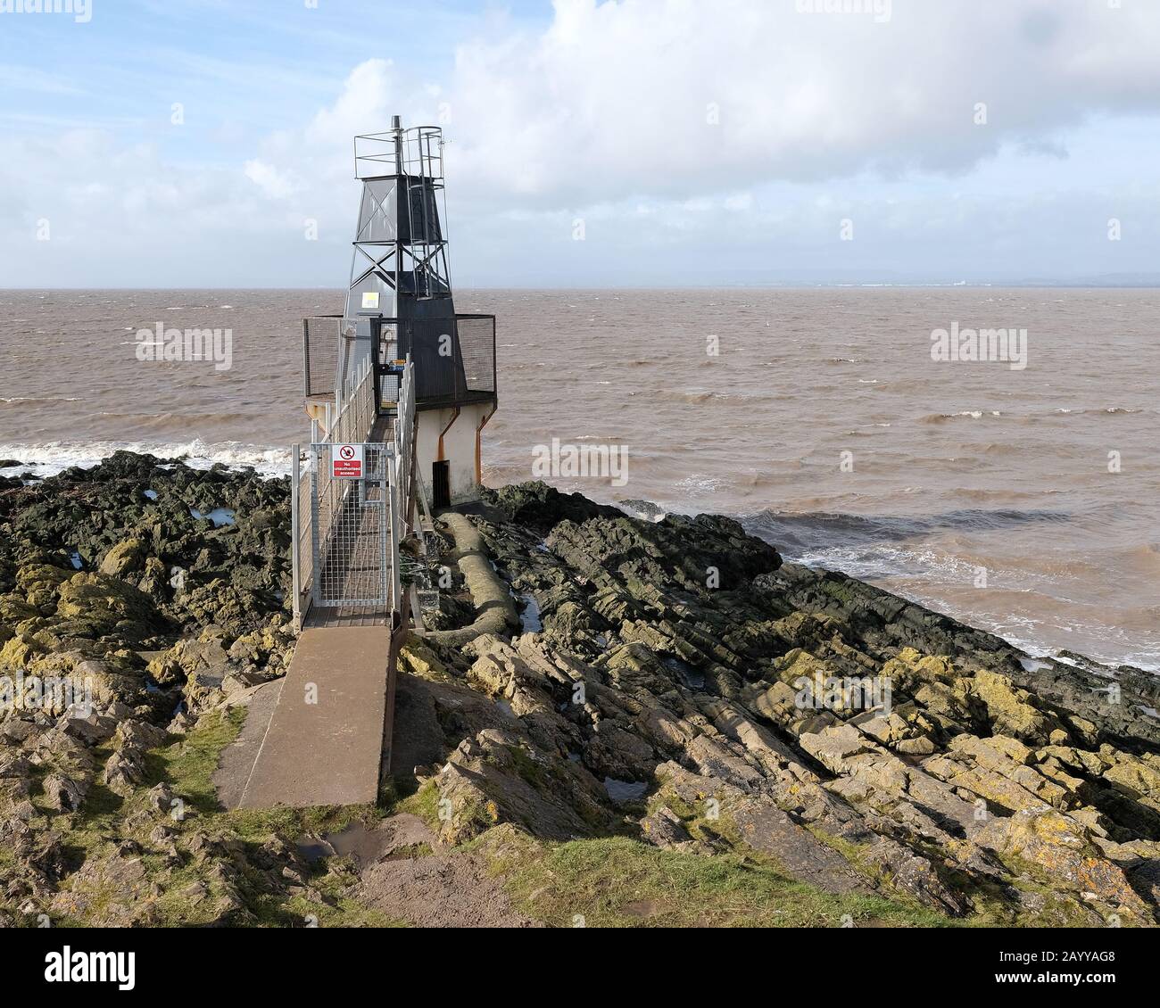 Février 2020 - Phare de Battery point à Portishead Banque D'Images