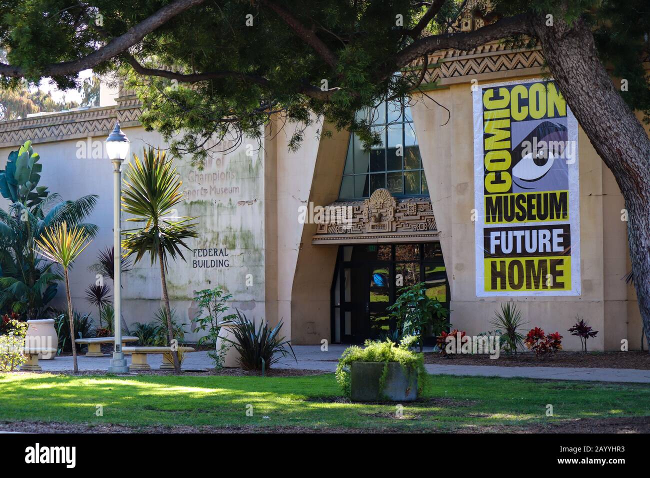 San Diego CA 2/16/2020 la future maison du Comic con Museum à l'ancien Hall of Champions Building au Balboa Park Banque D'Images