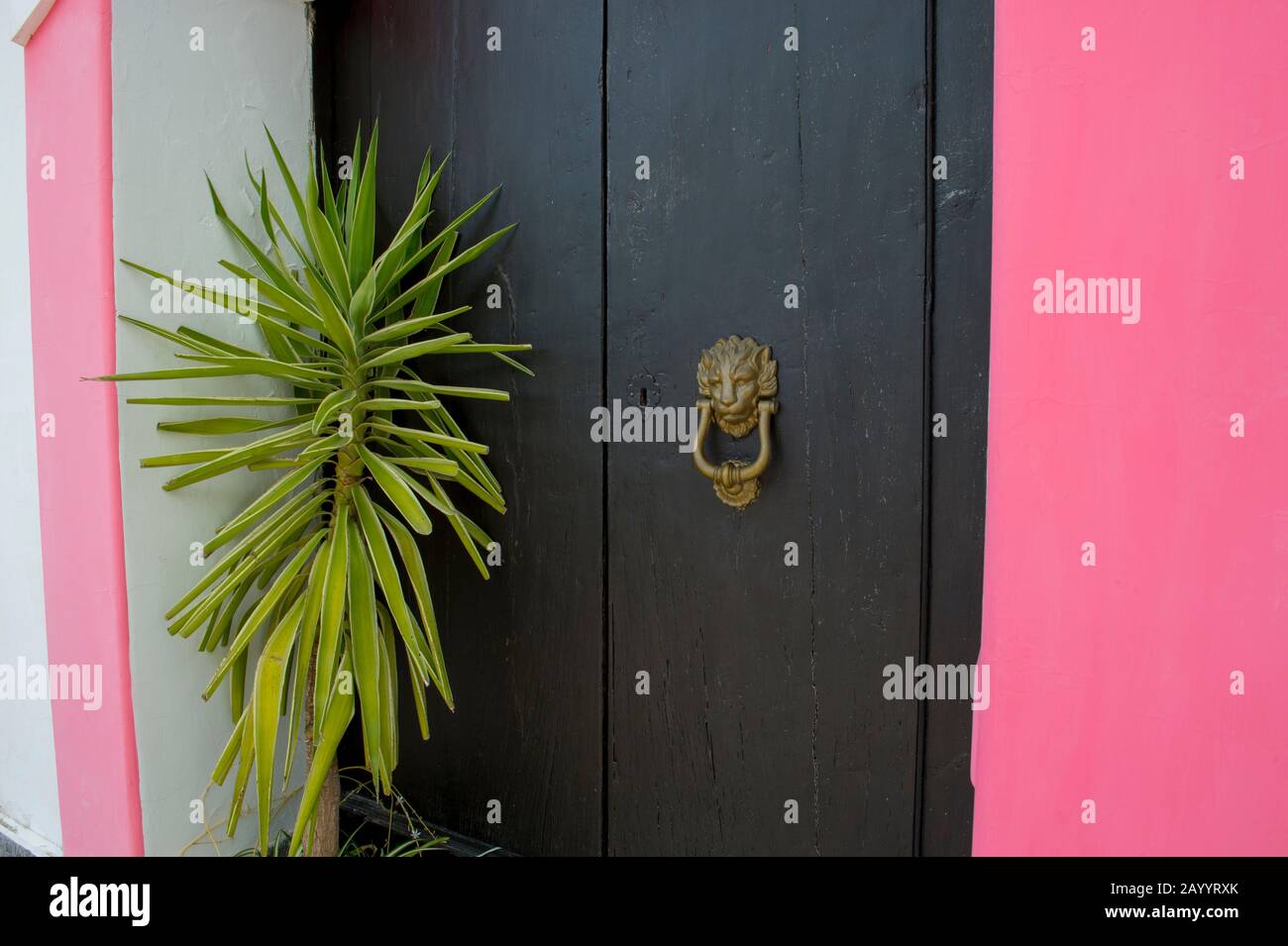 Détail de la porte de la maison locale à Praiano qui est une ville construite sur une colline abrupte dans la province de Salerne dans la région Campanie du sud-ouest Ital Banque D'Images