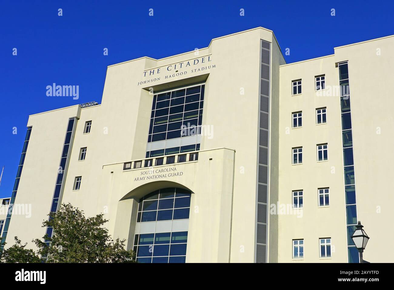Charleston, SC -21 NOV 2019- vue sur le campus de la Citadelle, le Collège militaire de Caroline du Sud à Charleston, Caroline du Sud, États-Unis. Banque D'Images