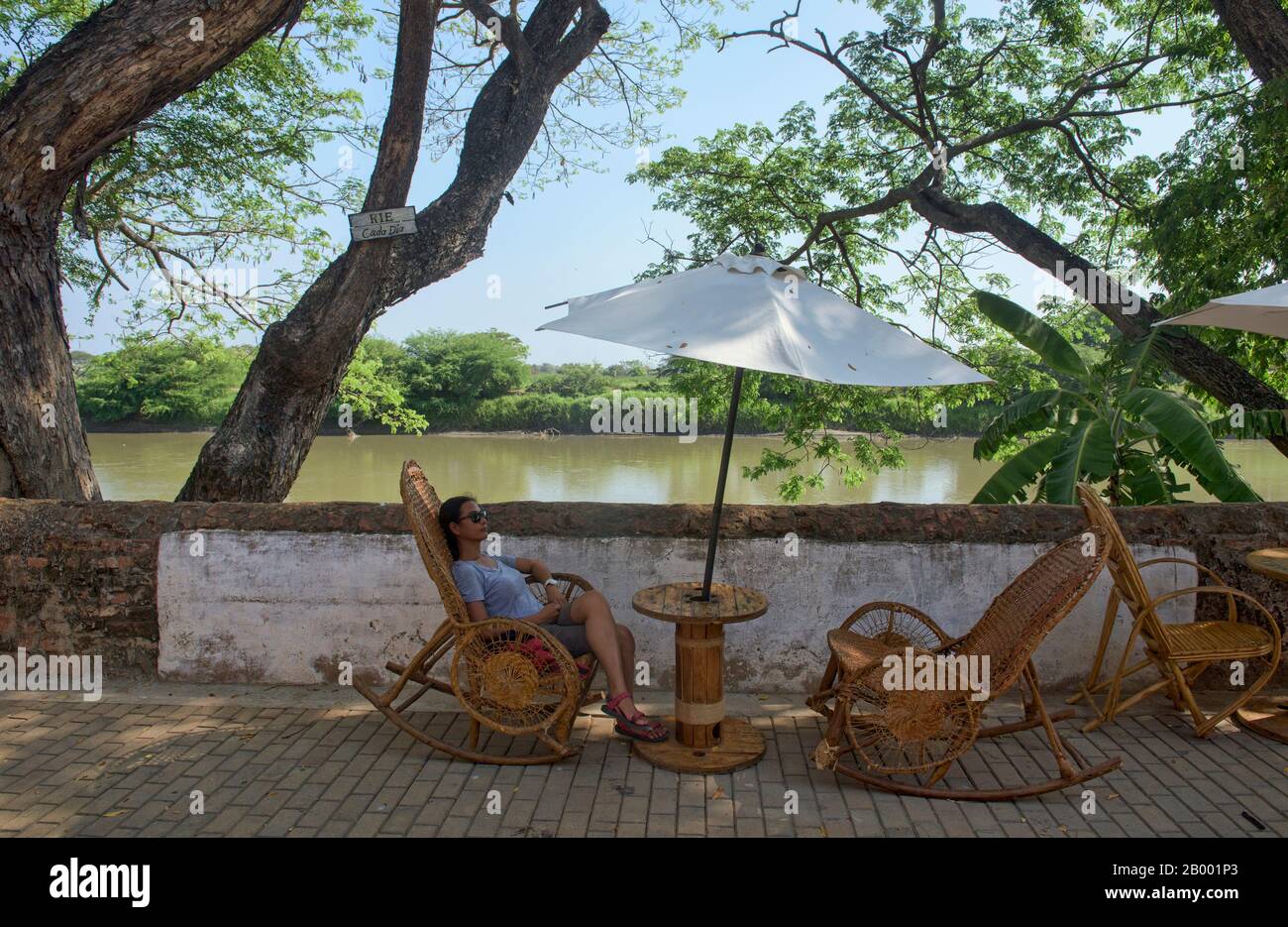 Vue sur la Magdalena dans la colonie de Santa Cruz de Mompox, Bolivar, Colombie Banque D'Images