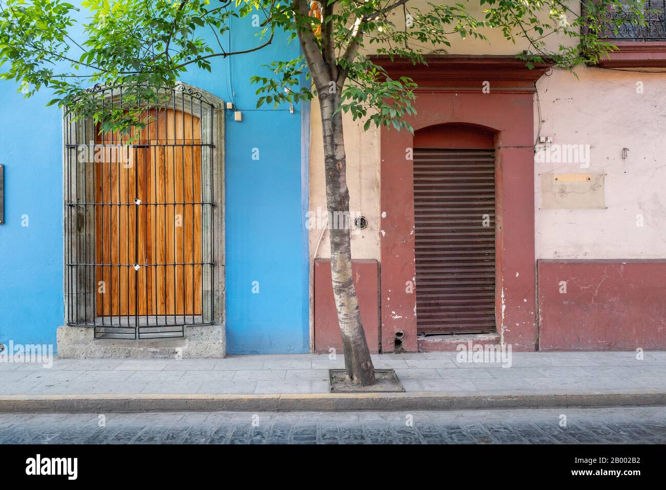 Maisons et bâtiments de couleur traditionnelle d'Oaxaca au Mexique Banque D'Images