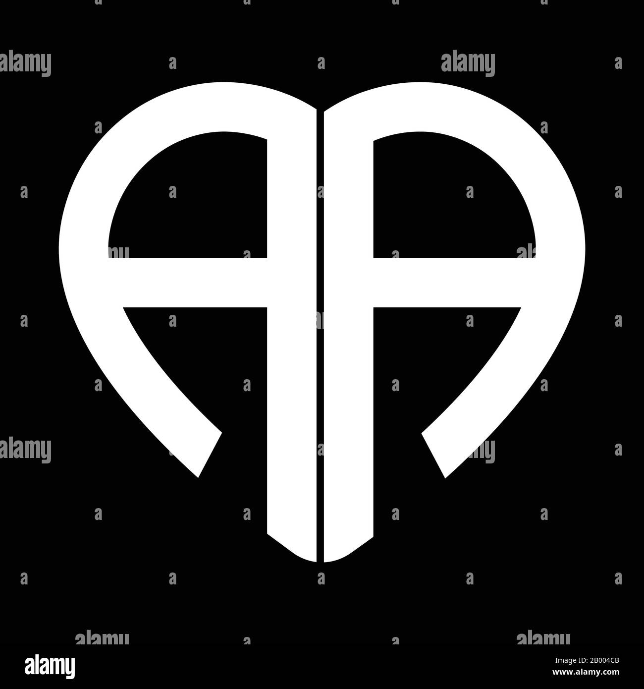 Logo monogramme en forme de coeur avec lettre A Illustration de Vecteur