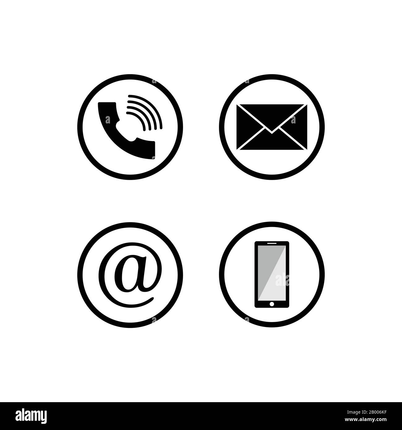 Contactez-nous icônes. Jeu d'icônes Web, signe et symboles du support des contacts Illustration de Vecteur
