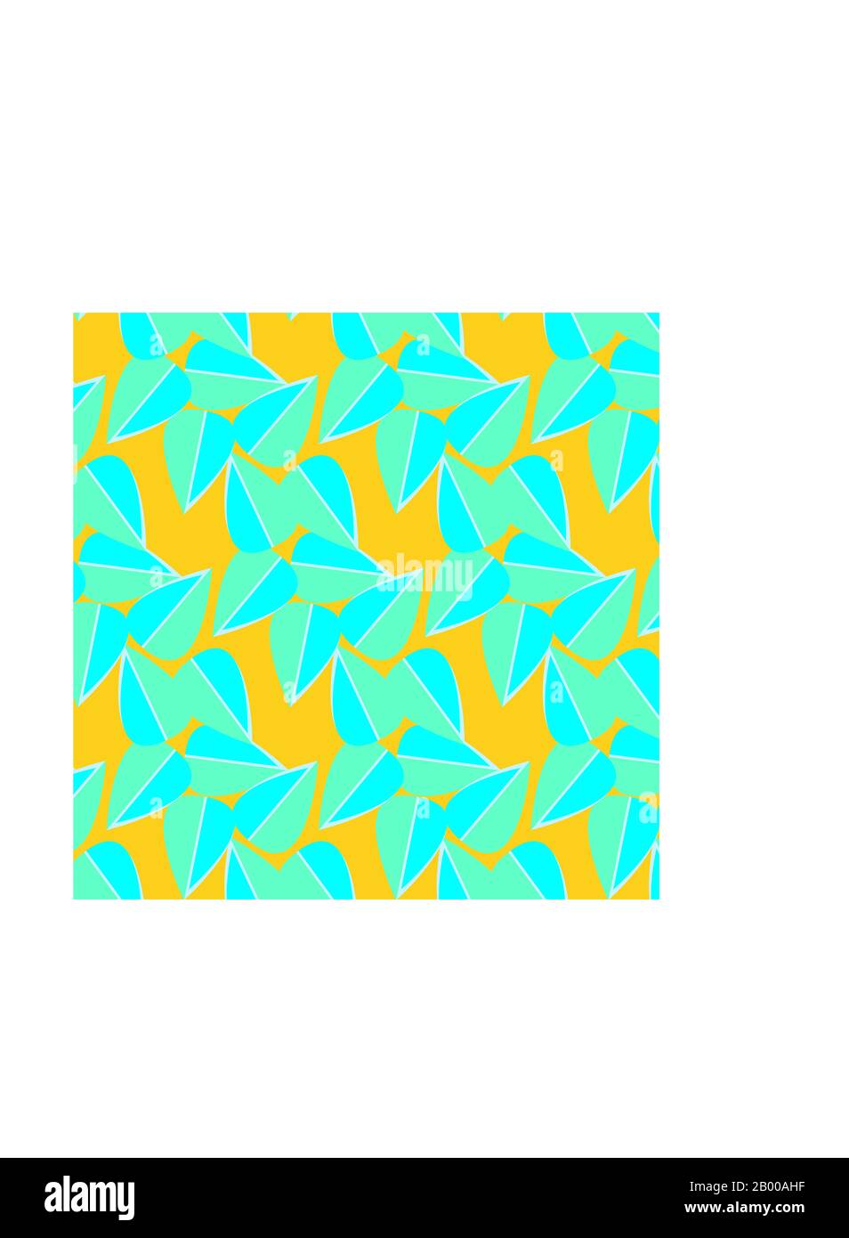 formes bleues aléatoires sur fond jaune Banque D'Images
