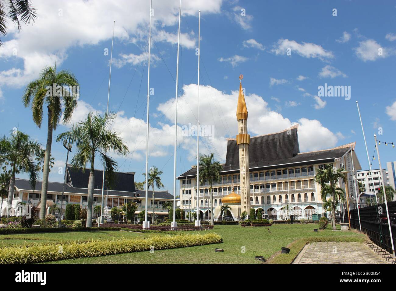 Bâtiments à l'architecture malais au Brunéi Darussalam Banque D'Images
