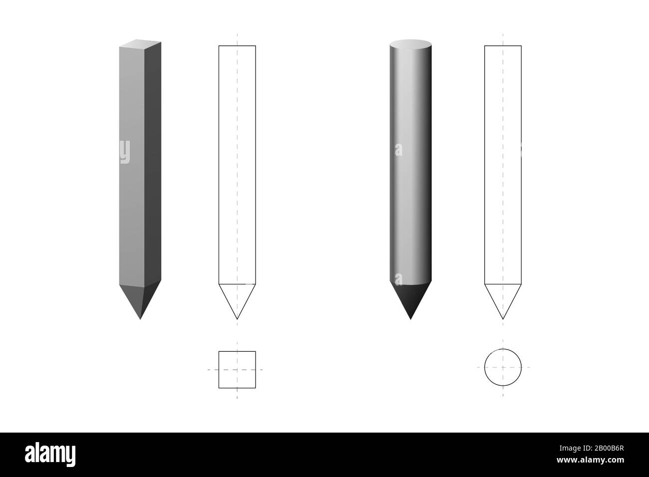 Pieux de fondation. Illustration vectorielle. Industrie de la construction. Plans de différentes formes. Illustration de Vecteur