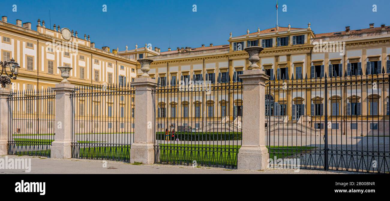 Villa Royale De Monza (Villa Reale), Milan, Italie. La Villa Reale a été construite entre 1777 et 1780 par l'impérial et l'architecte Giuseppe Piermarini. Banque D'Images