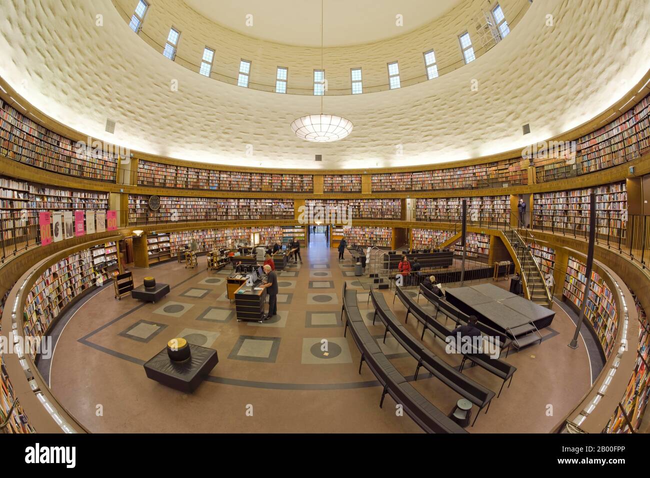 Bibliothèque, Intérieur, Stockholm, Suède Banque D'Images