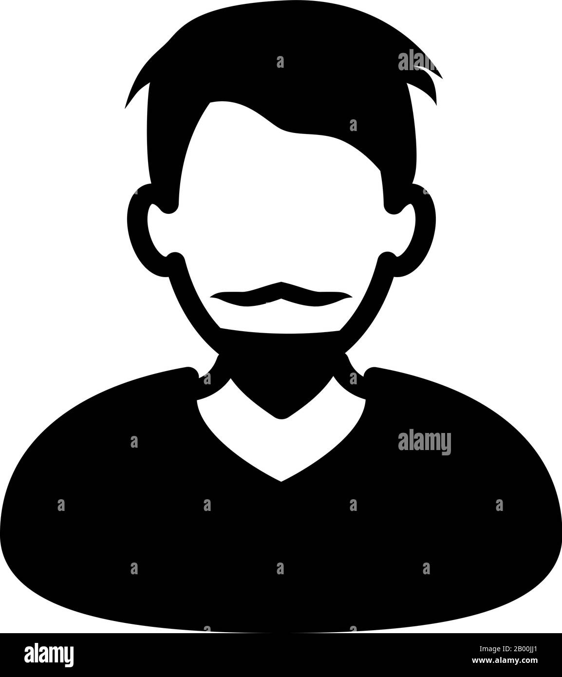 icône d'avatar homme barbu ou illustration de vecteur de symbole Illustration de Vecteur