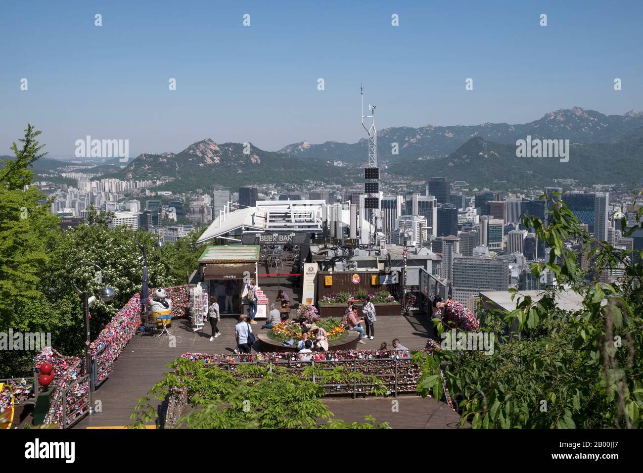 Corée du Sud, Séoul : N Seoul Tower téléphérique, point d'observation sur le mont Namsam Banque D'Images