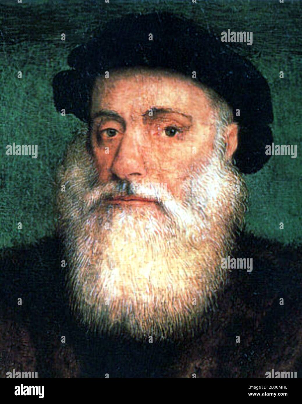 Portugal : Portrait de Vasco da Gama (1460 ou 1469-1524), explorateur et impérialiste, par Gregorio Lopes (1490-1550), 1524. Vasco da Gama, 1er comte de Vidigueira (1460 ou 1469-1524) était un explorateur portugais, l'un des plus réussis dans l'âge européen de la découverte et le commandant des premiers navires à naviguer directement de l'Europe à l'Inde. Pendant une courte période en 1524, il a été gouverneur de l'Inde portugaise sous le titre de Viceroy. Banque D'Images