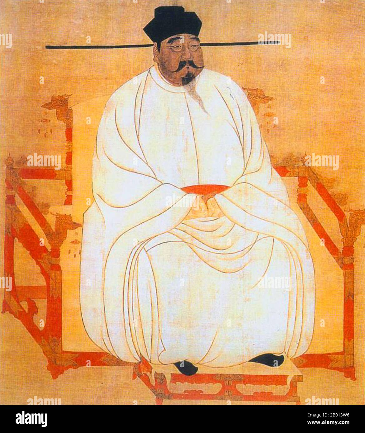 Chine : empereur Taizu (21 mars 927 - 14 novembre 976), 1er dirigeant de la dynastie Song (Nord) (r. 960-976). La peinture suspendue de défilement, dynastie Song (960-1279) l'empereur Taizu de Song, nom personnel Zhao Kuangyin et nom de courtoisie Yuanlang, fut le fondateur de la dynastie Song. En 960, Song Taizu a aidé à réunir la majeure partie de la Chine après la fragmentation et la rébellion résultant de la chute de la dynastie Tang en 907. Il a établi les règles et la politique de base de Song ancêtre pour les futurs empereurs. Il a été rappelé pour son expansion du système d'examen de la fonction publique nationale. Banque D'Images