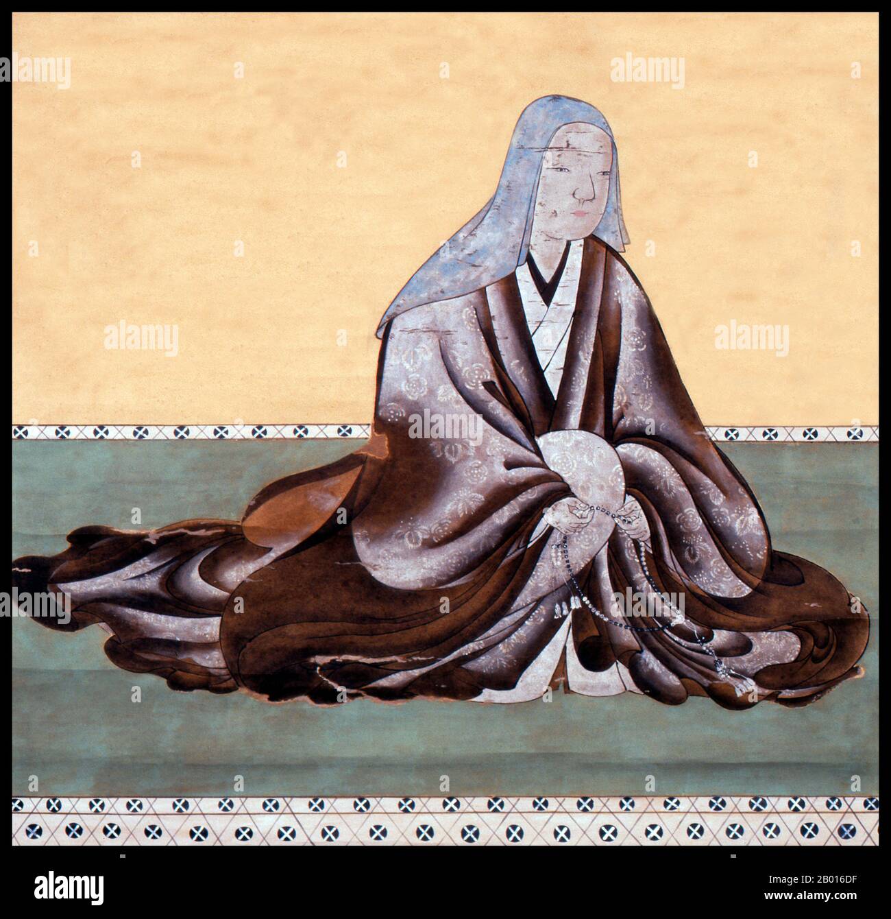 Japon: Lady Oeyo (1573 - 15 septembre 1626), épouse de Shogun Tokugawa Hidetada.Décoration à suspendre, XVIIe siècle.Oeyo, également connu Go, Ogo et Satoko, était l'épouse de Tokugawa Hidetada, le deuxième shogun Tokugawa.Elle était également la mère de son successeur Iemitsu, le troisième shogun.Elle a été mariée deux fois avant de épouser Hidetada.Son statut politique élevé dans le shogunat de Tokguawa lui a vu prendre le titre de 'Omidaïdokoro'.Elle a grandement contribué à la politique de la période Edo, en lui remportant à titre posthume le Premier rang junior de la Cour impériale, le deuxième plus haut honneur disponible à l'époque Banque D'Images