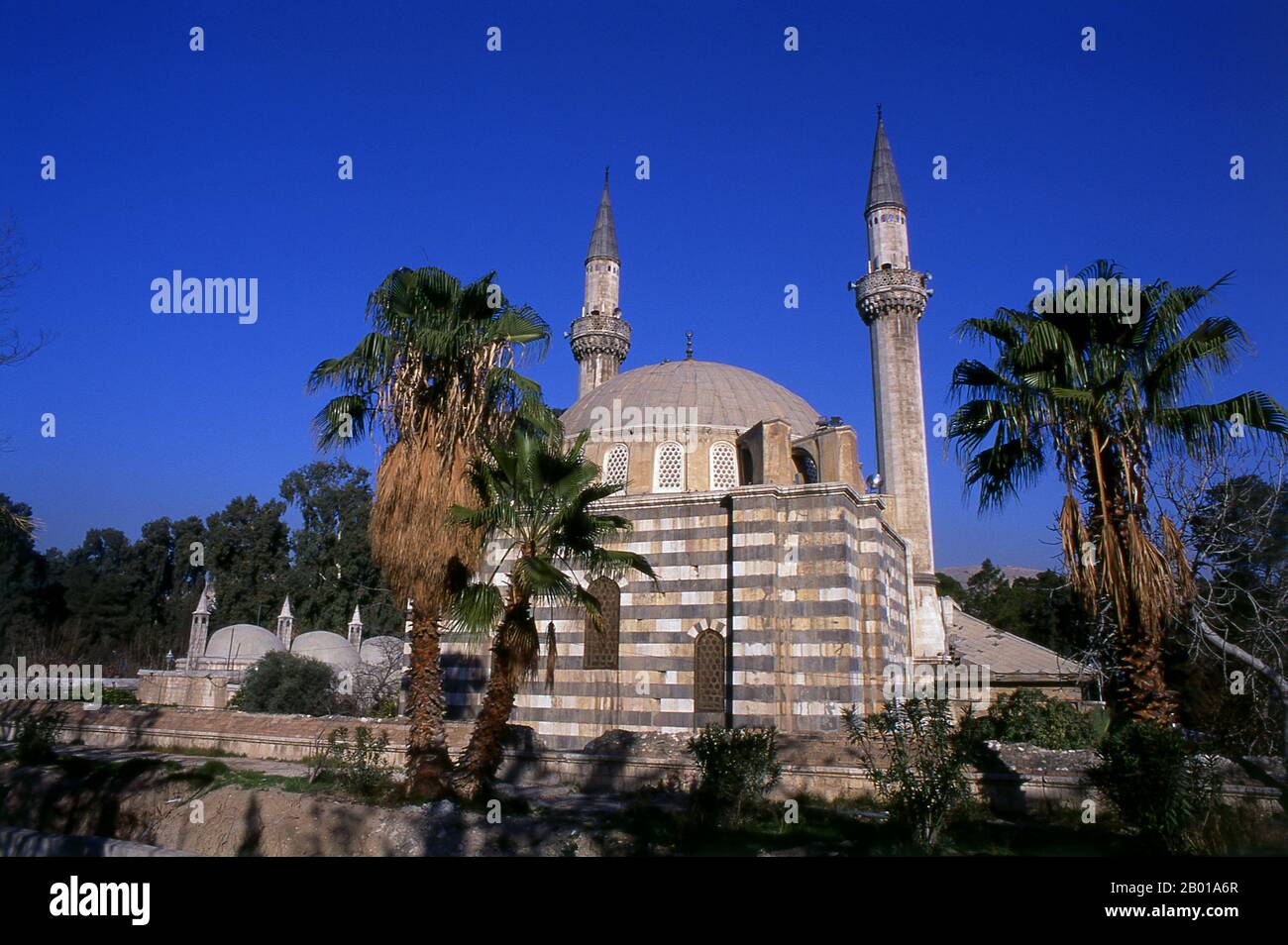 Syrie: Mosquée Tekkiye, Damas. La mosquée Tekkiye (également Takiyyeh as-Sulaymaniyyah, Takieh as-Sulaymaniyya) a été construite sur les ordres de Suleiman le magnifique et conçue par l'architecte Mimar Sinan entre 1554 et 1560. Il a été décrit comme "le meilleur exemple à Damas de l'architecture ottomane". Banque D'Images