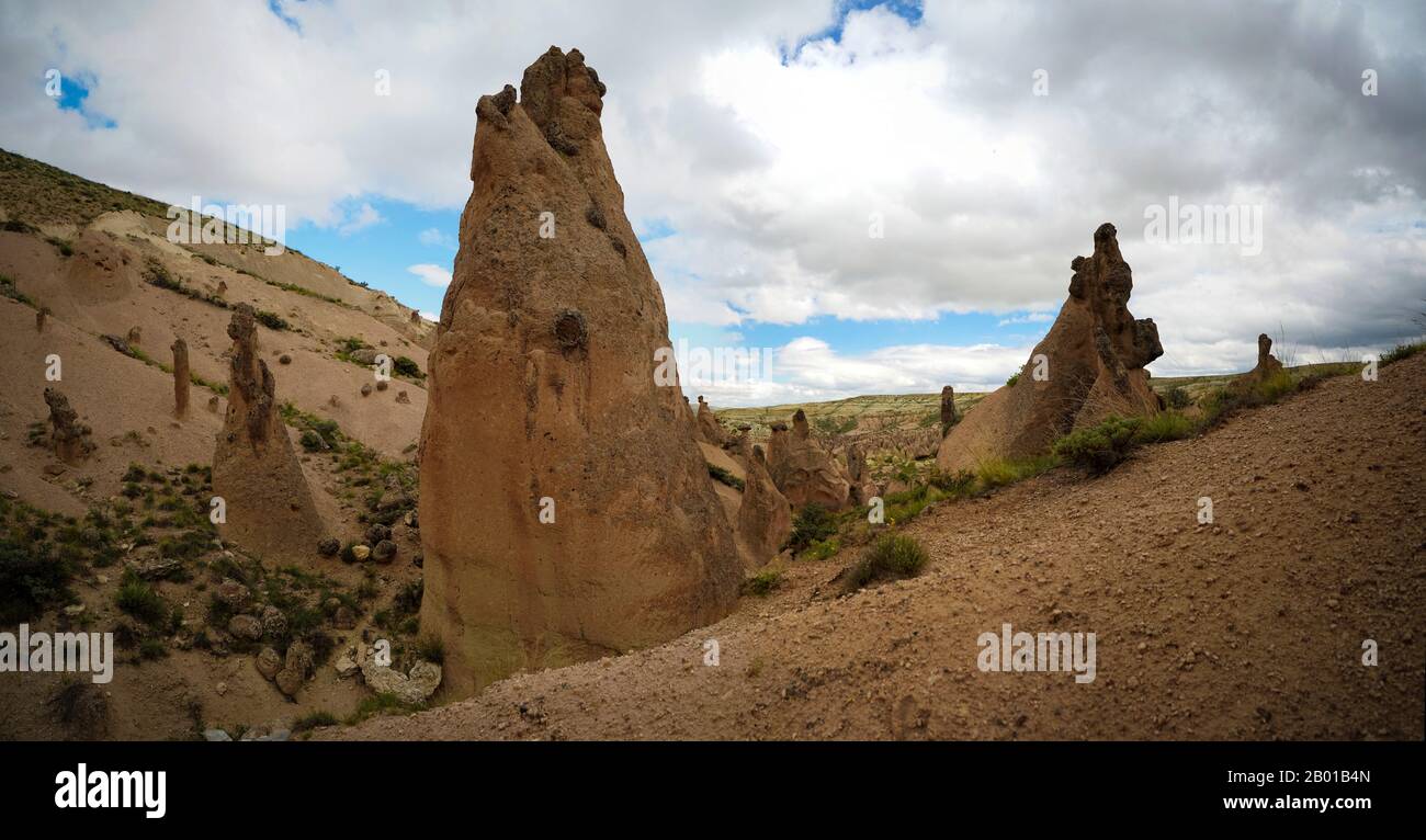 Vue rapprochée de la vallée de Devrent vallée aka d'imagination en Cappadoce, Turquie Banque D'Images