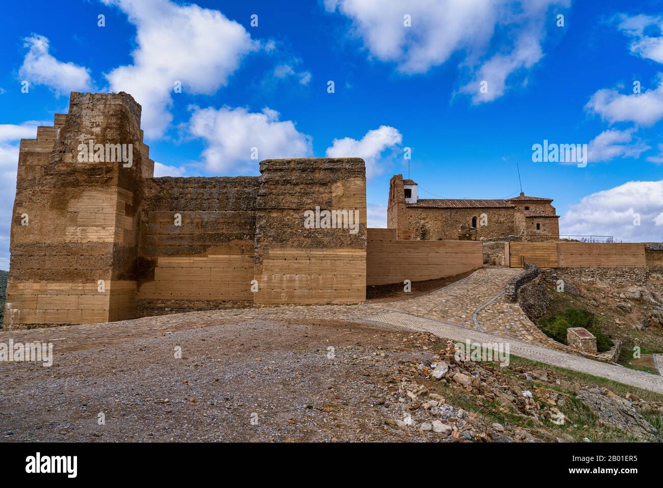 Alcazaba de Reina, forteresse maure au village de Reina, province de Badajoz, Estrémadure, Espagne Banque D'Images