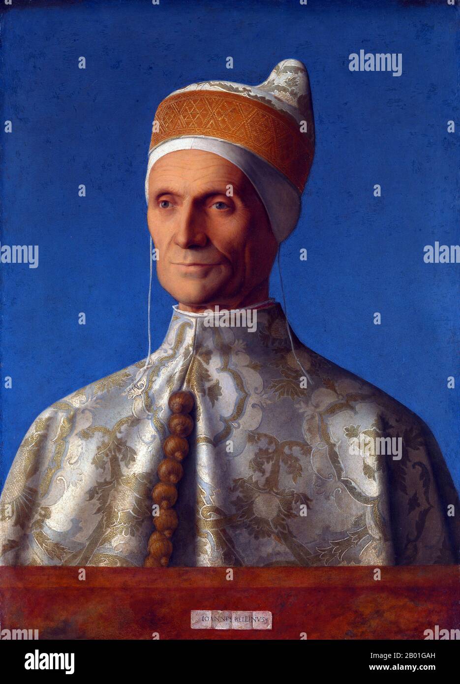 Italie/Venise: Leonardo Loredano (16 novembre 1436 - 22 juin 1521), 75th Doge de la République vénitienne. Huile sur panneaux de peuplier par Giovanni Bellini (1430-1516), c. 1501-1502. Leonardo Loredan/Loredano était le Doge de la République de Venise la plus serène (r. 1501-1521) et un membre de la puissante famille Loredan. Il était un dirigeant de la guerre, et son dogme était considéré comme l'un des plus importants de l'histoire de Venise. Ses intrigues machiavéliennes et ses manœuvres politiques pendant la guerre de la Sainte Ligue, ainsi que contre les Ottomans, les Mamluks, les Français et plus encore, Venise épargnée de la chute. Banque D'Images