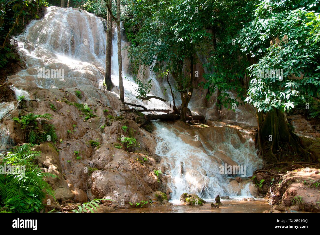 Thaïlande : chute d'eau de Phiang DIN près de Suan Hin Pha Ngam, province de Loei. La province de Loei (thaï : เลย) est située dans le nord-est de la Thaïlande. Les provinces voisines sont (de l'est dans le sens des aiguilles d'une montre) Nong Khai, Udon Thani, Nongbua Lamphu, Khon Kaen, Phetchabun, Phitsanulok. Au nord, il borde les provinces de Xaignabouli et Vientiane du Laos.. La province est couverte de basses montagnes, tandis que la capitale Loei est située dans un bassin fertile. La rivière Loei, qui traverse la province, est un affluent du Mékong. Banque D'Images