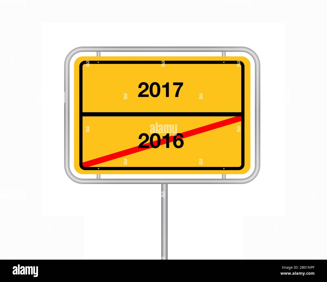 Limite de ville signe lettrage tour de l'année 2016 - 2017, Allemagne Banque D'Images