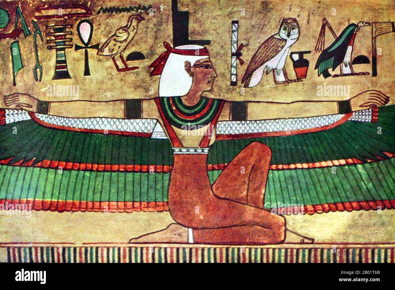 Égypte : la déesse Isis, murale dans la tombe de Seti I dans la Vallée des Rois, c. 1360 av. J.-C.. ISIS était une déesse dans la mythologie égyptienne. Elle était la sœur et la femme d'Osiris, et ils ont eu un fils nommé Horus. ISIS protégeait également les enfants et était l'une des déesses les plus importantes. Elle était également considérée comme la plus grande magicienne et déesse de la magie. Banque D'Images