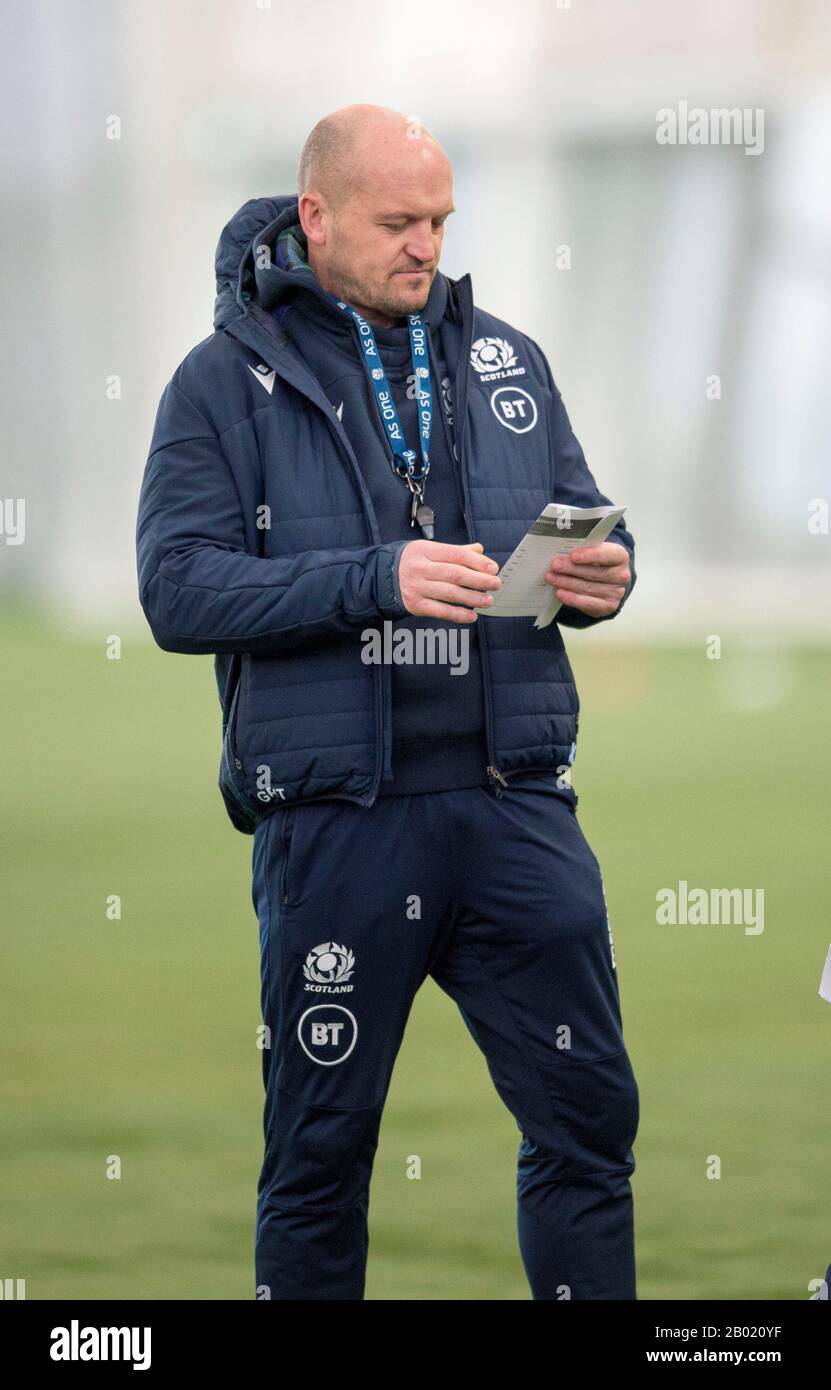 Centre Sportif Oriam, Campus Riccarton De L'Université Heriot-Watt, Édimbourg : 18 Février 2020. L'équipe de rugby Ecosse a suivi une séance d'entraînement avant le match Guinness Six Nations contre l'Italie à Rome. Entraîneur Écossais Gregor Townsend. Crédit: Ian Rutherford/Alay Live News Banque D'Images