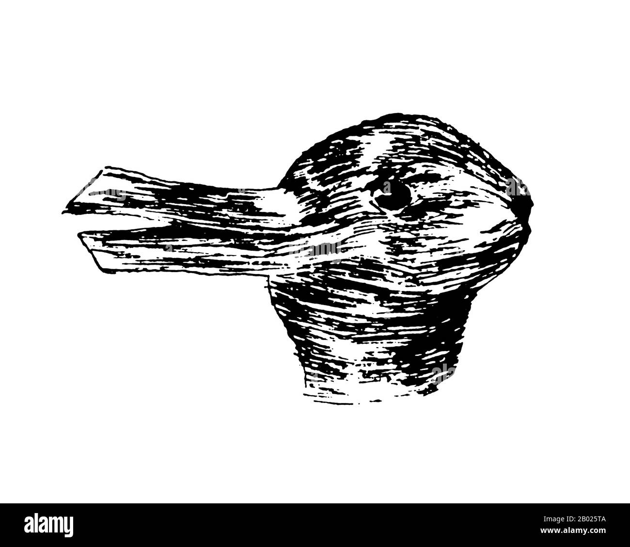 USA : illusion d'optique canard-lapin par le psychologue américain Joseph Jastrow (30 janvier 1863 - 8 janvier 1944), 1899. Le dessin Duck-Rabbit de Jastrow est basé sur une illustration publiée dans Harper's Weekly (19 novembre 1892, p. 1114). Le Harper's Weekly Drawing est basé sur un dessin similaire publié dans Fliegende Blatter, Munich (23 octobre 1892, p. 147). Banque D'Images