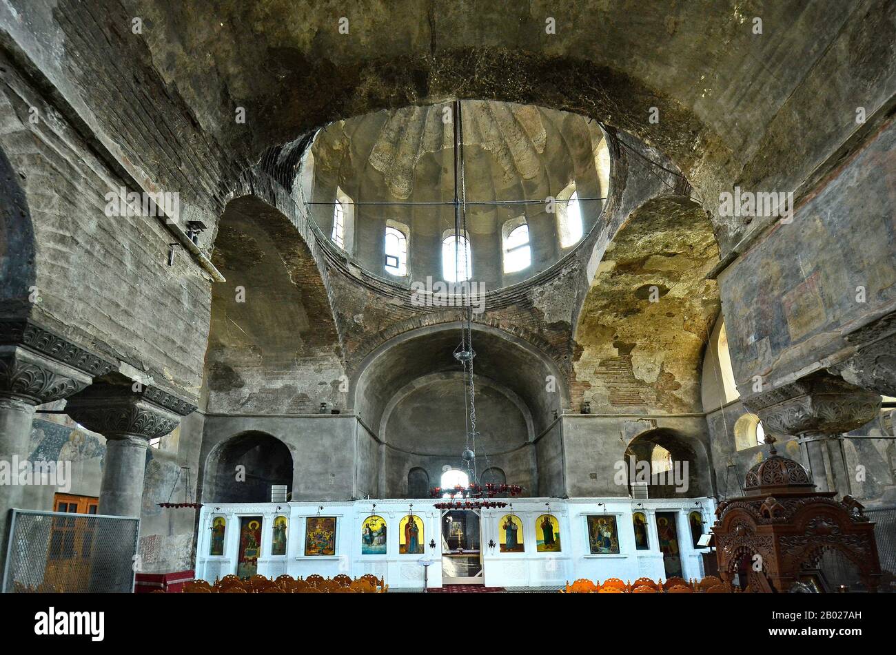 La Grèce, à l'intérieur de l'église byzantine médiévale le monastère de Panagia Kosmosoteira Banque D'Images