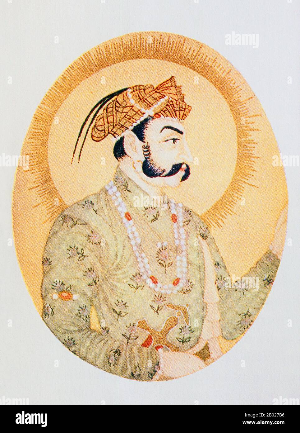 Jalaluddin Muhammad Akbar, également connu sous le nom de Shahanshah ou Akbar le Grand (1542—1605), était le troisième empereur Mughal. Il était de descendance timuride, fils d'Humayun, et petit-fils de Babur, le dirigeant qui a fondé la dynastie Mughal en Inde. À la fin de son règne en 1605, l'empire de Mughal couvrait la majeure partie de l'Inde du nord et du centre et était l'un des empires les plus puissants de son âge. Banque D'Images