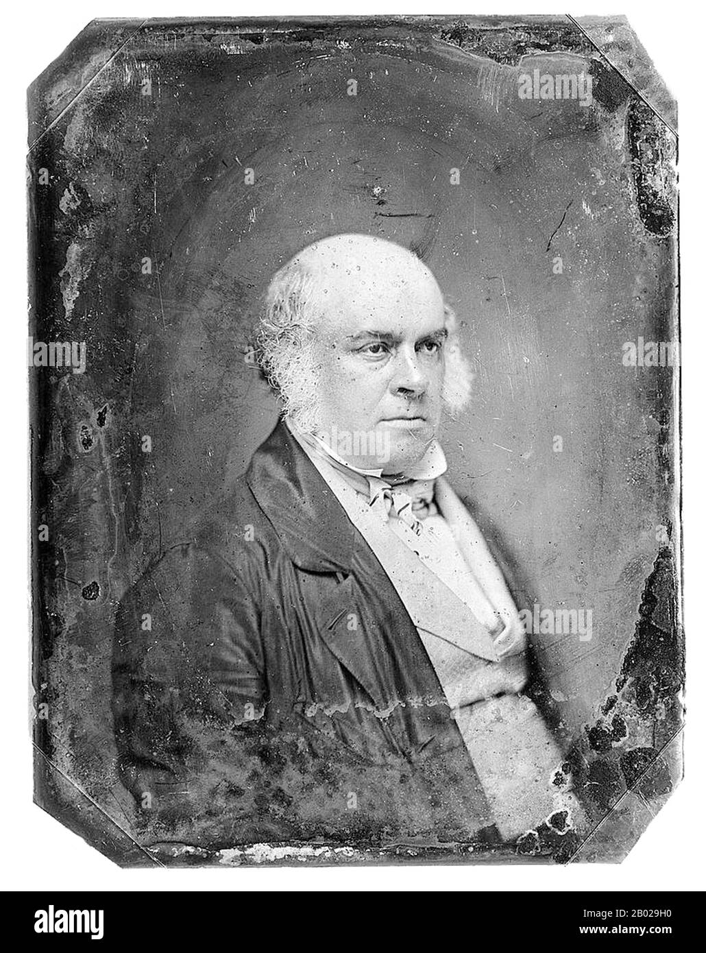 Royaume-Uni/Chine : James Bruce (20 juillet 1811 - 20 novembre 1863), 8e comte d'Elgin. Portrait photographique de Mathew B. Brady (1823-1896), v. 1844-1860. James Bruce, 8e comte d'Elgin et 12e comte de Kincardine, KT, GCB, PC, était un administrateur colonial britannique et diplomate. Il a été gouverneur général de la province du Canada, haut-commissaire chargé de l'ouverture des échanges commerciaux avec la Chine et le Japon, et vice-roi de l'Inde. En tant que haut-commissaire britannique en Chine pendant la seconde guerre de l'opium en 1860, il ordonna tristement la destruction de l'ancien palais d'été (Yuan Ming Yuan) à Pékin (1860). Banque D'Images