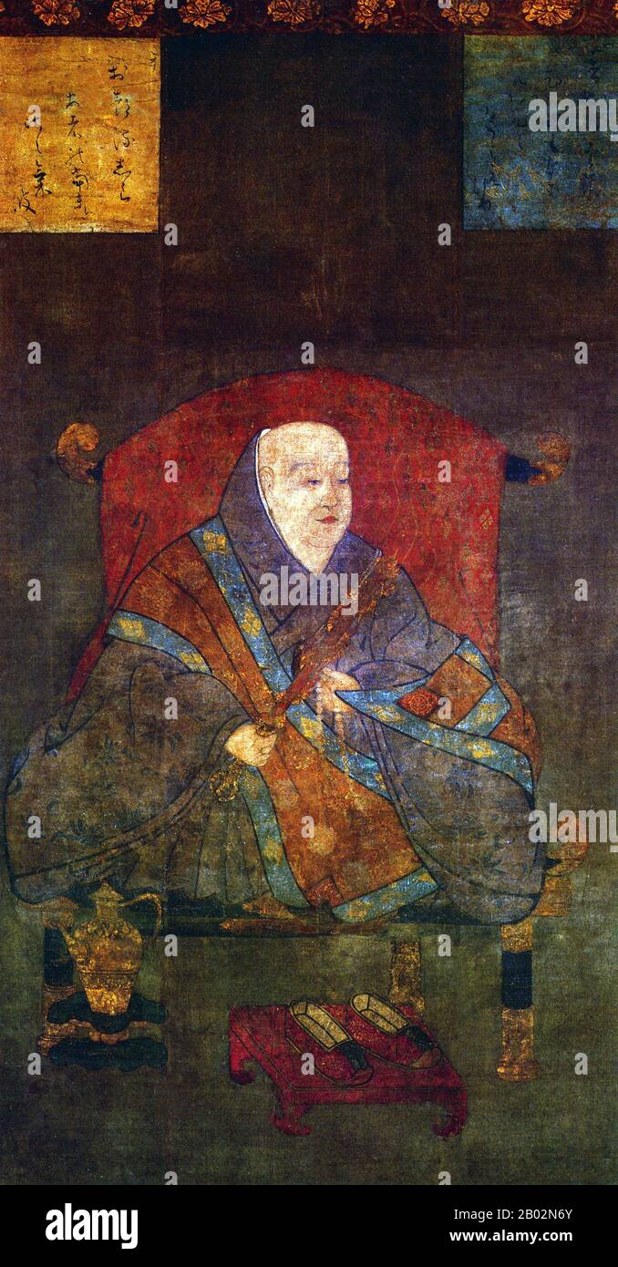 L'empereur Uda (宇多天皇 Uda-tennō, 5 mai 867 – 19 juillet 931) était le 59ème empereur du Japon, selon l'ordre traditionnel de succession. Le règne d'UDA a duré de 887 à 897 ans. Avant son ascension au trône de Chrysanthemum, son nom personnel était Sadami (定省) ou Chōjiin-tei. L'empereur Uda était le troisième fils de l'empereur Kōkō. Sa mère était Empress Dowager Hanshi, fille du prince Nakano (qui était lui-même fils de l'empereur Kammu). L'UDA avait cinq consorts impériaux et 20 enfants impériaux. Banque D'Images