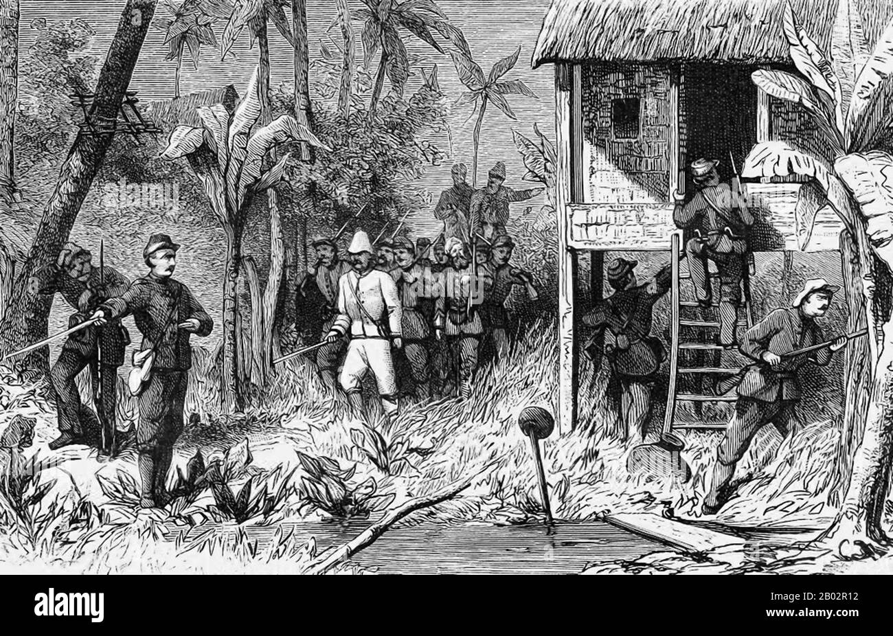 La guerre d'Aceh, également connue sous le nom de guerre néerlandaise ou de guerre Infidale (1873–1914), était un conflit militaire armé entre le Sultanat d'Aceh et les Pays-Bas, déclenché par des discussions entre les représentants d'Aceh et du Royaume-Uni à Singapour au début de 1873. La guerre faisait partie d'une série de conflits à la fin du XIXe siècle qui ont consolidé la domination néerlandaise sur l'Indonésie moderne. Banque D'Images