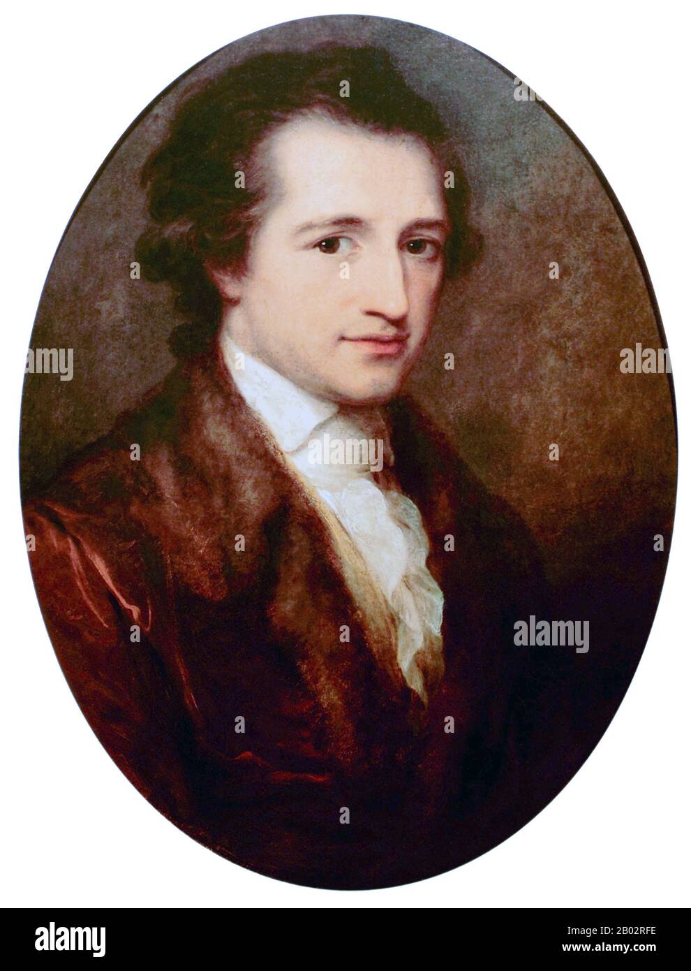 Johann Wolfgang von Goethe (28 août 1749 – 22 mars 1832) était un écrivain et homme d'État allemand. Son corps de travail comprend de la poésie épique et lyrique écrite dans une variété de mètres et de styles; des drames prose et verse; des mémoires; une autobiographie; des critiques littéraires et esthétiques; des traités sur la botanique, l'anatomie et la couleur; et quatre romans. En outre, de nombreux fragments littéraires et scientifiques, plus de 10 000 lettres et près de 3 000 dessins par lui existent. Une célébrité littéraire à l'âge de 25 ans, Goethe a été énobré par le duc de Saxe-Weimar, Karl Août en 1782 après avoir pris la première résidence TH Banque D'Images