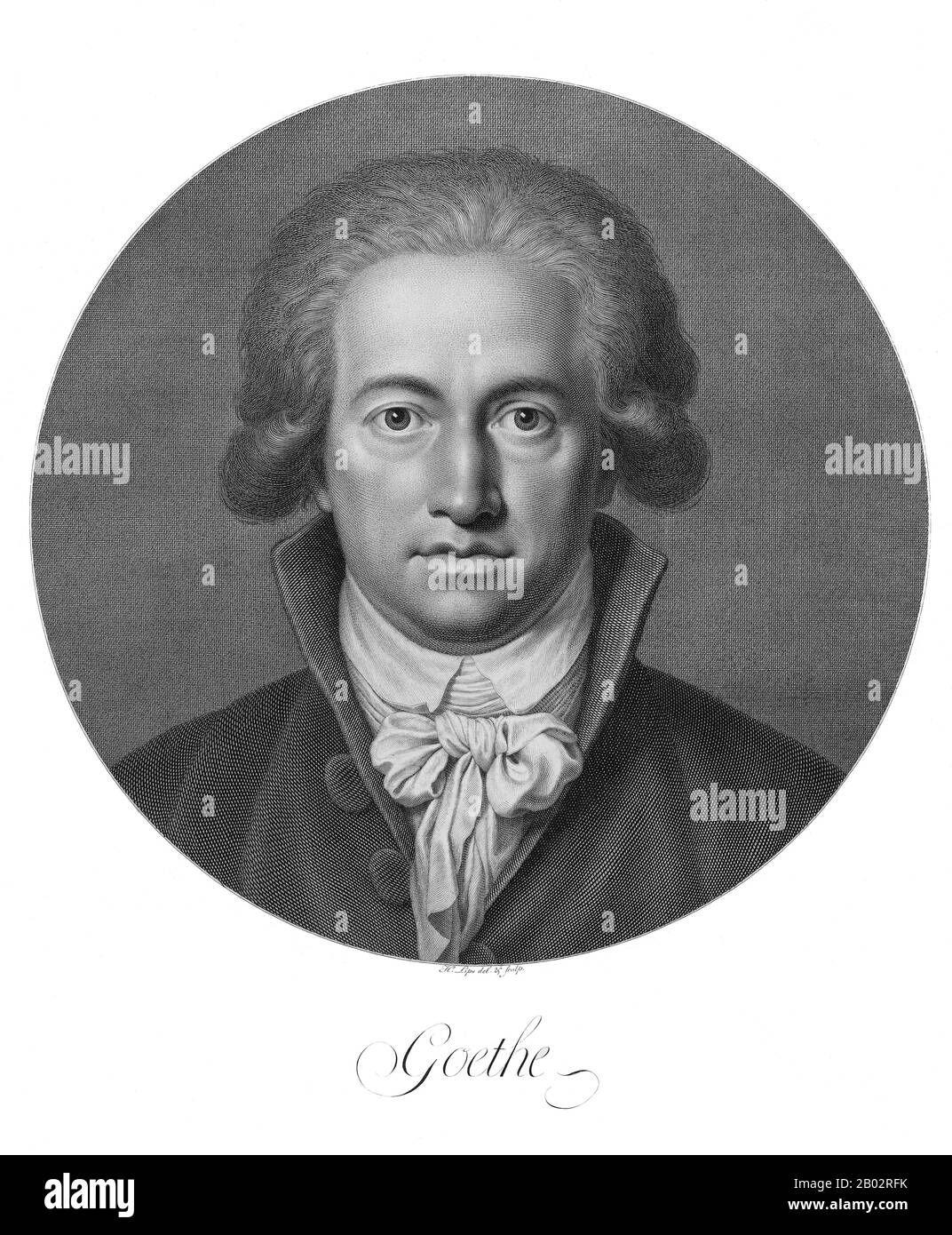 Johann Wolfgang von Goethe (28 août 1749 – 22 mars 1832) était un écrivain et homme d'État allemand. Son corps de travail comprend de la poésie épique et lyrique écrite dans une variété de mètres et de styles; des drames prose et verse; des mémoires; une autobiographie; des critiques littéraires et esthétiques; des traités sur la botanique, l'anatomie et la couleur; et quatre romans. En outre, de nombreux fragments littéraires et scientifiques, plus de 10 000 lettres et près de 3 000 dessins par lui existent. Une célébrité littéraire à l'âge de 25 ans, Goethe a été énobré par le duc de Saxe-Weimar, Karl Août en 1782 après avoir pris la première résidence TH Banque D'Images