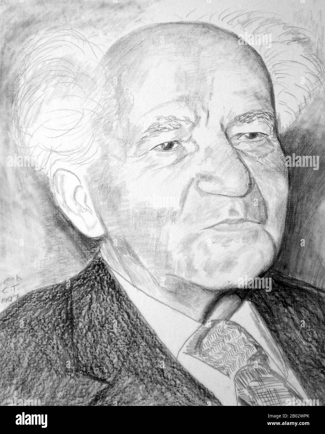 David Ben-Gurion, né David Grün; (16 octobre 1886 – 1er décembre 1973) fut le fondateur principal et le premier Premier Ministre d'Israël. La passion de Ben-Gurion pour le sionisme, qui a commencé au début de la vie, l'a conduit à devenir un leader sioniste majeur et chef exécutif de l'Organisation mondiale sioniste en 1946. En tant que chef de l'Agence juive, et plus tard président de l'exécutif de l'Agence juive, il est devenu le chef de facto de la communauté juive en Palestine et a largement mené sa lutte pour un État juif indépendant dans Le Mandat britannique de Palestine. Le 14 mai 1948, il a officiellement proclamé la création Banque D'Images