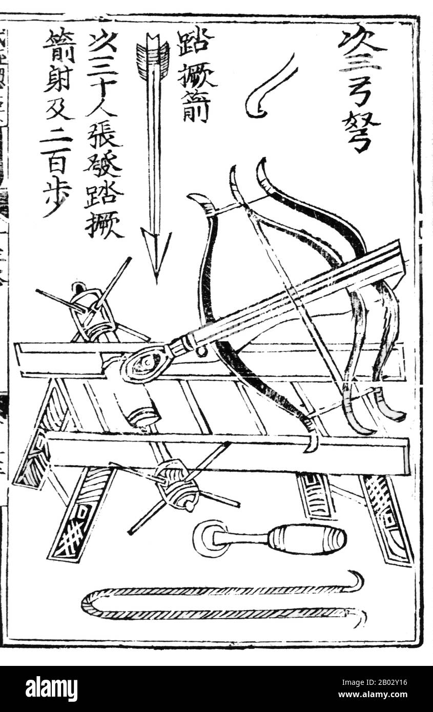 Le Wujing Zongyao ou "Collection des Techniques militaires Les Plus importantes" est un recueil militaire chinois écrit en 1044 ce, pendant la dynastie Northern Song. Ses auteurs étaient les éminents érudits Zeng Gongliang, Ding du et Yang Weide, dont l'écriture a influencé de nombreux écrivains militaires chinois. Le livre couvrait un large éventail de sujets, de la guerre navale aux différents types de catapultes. Bien que le philosophe et friar anglais Roger Bacon ait été le premier occidental à mentionner les seuls ingrédients de la poudre à feu en 1267 (c.-à-d. strictement saltpeter, soufre, et charbon de bois) qui Banque D'Images