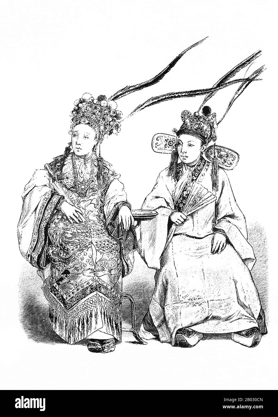 De 1861 à 1890, la société d'édition de Munich de Braun et Schneider a publié des plaques de costume historique et contemporain dans leur magazine Munchener Bilderbogen. Ces plaques ont finalement été rassemblées sous forme de livre et publiées au tournant du siècle en Allemagne et en Angleterre. Banque D'Images