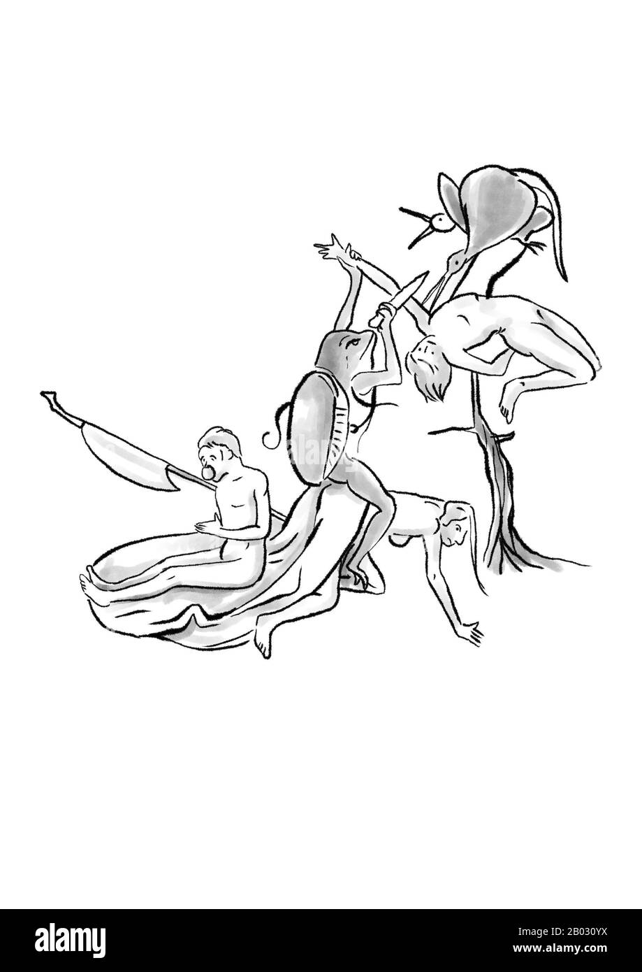 Créatures du monde de Hieronymus Bosch Banque D'Images