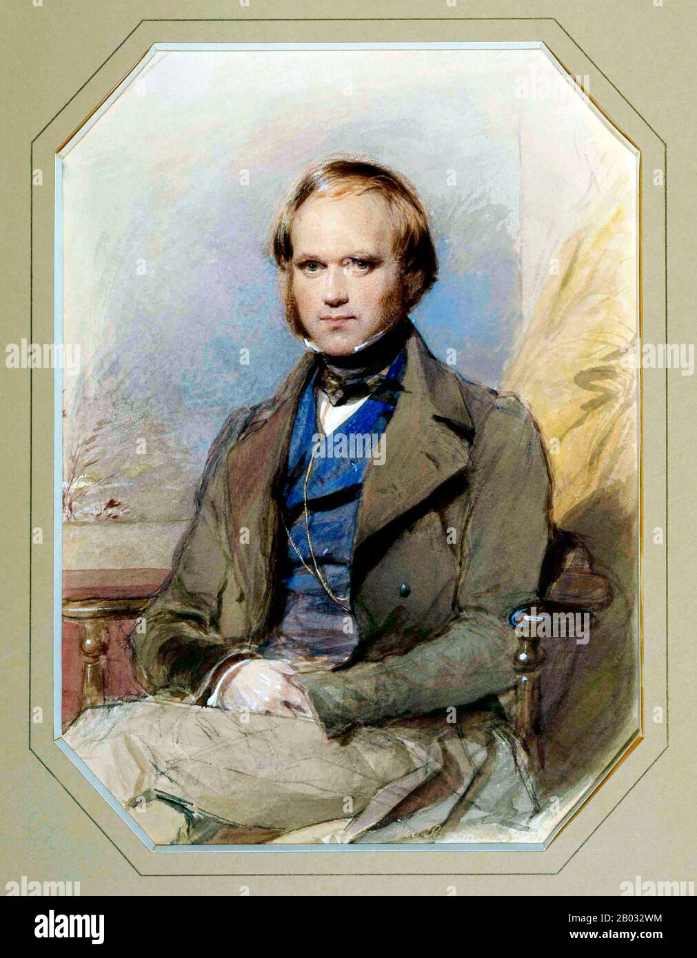 Charles Robert Darwin, FRS (12 février 1809 – 19 avril 1882) était naturaliste et géologue anglais, mieux connu pour ses contributions à la théorie de l'évolution. Il a établi que toutes les espèces de la vie sont descendues avec le temps d'ancêtres communs, Et dans une publication conjointe avec Alfred Russel Wallace a introduit sa théorie scientifique que ce modèle d'évolution branchable résulte d'un processus qu'il a appelé sélection naturelle, dans lequel la lutte pour l'existence a un effet similaire à la sélection artificielle impliquée dans la sélection sélective. Darwin a publié sa théorie de l'évolution avec co Banque D'Images