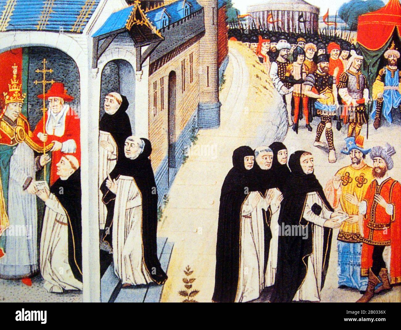 Ascelin de Lombardie, également connu sous le nom de Nicolas Ascelin ou Ascelin de Cremona, était un frère dominicain du XIIIe siècle que le Pape Innocent IV a envoyé comme envoyé envoyé aux Mongols en mars 1245. Ascelin a rencontré le dirigeant mongol Baiju, puis est retourné en Europe avec un message et des envoyés mongol en 1248. Baiju (mort en 1260) était un général de l'Empire mongol et de l'Ilkhanate. Il a été le général responsable de la conquête de l'Anatolie en 1243 après la victoire dans la bataille de Sivas (Kose Dag), et a conduit l'avance de la Syrie à l'Egypte en 1259. Hulegu Khan a fait exécuter Baiju lorsque le corps de Mongol s'est enfui du M Banque D'Images