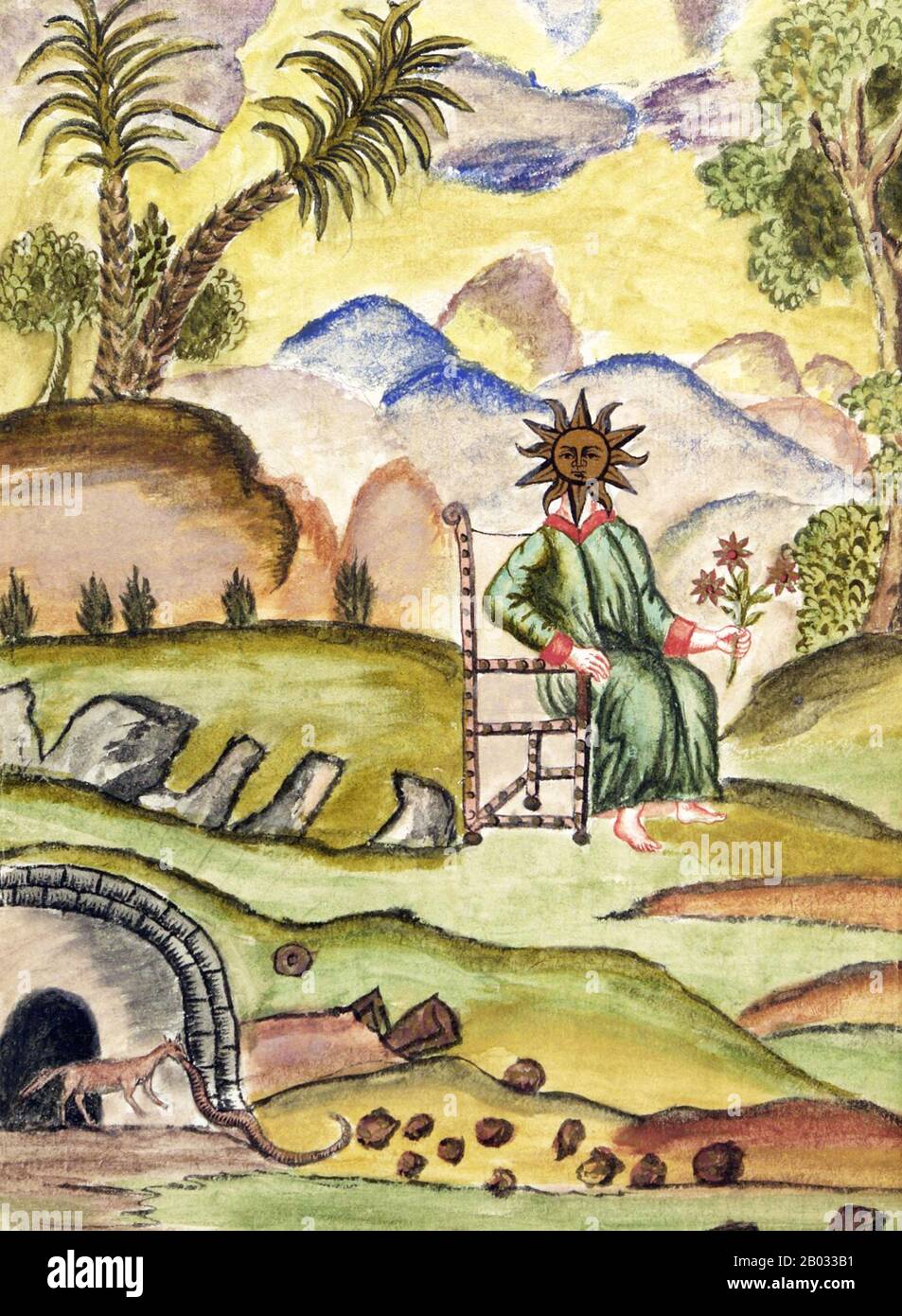 Clavis Artis est le titre d'un manuscrit alchimique publié en Allemagne en trois volumes à la fin du XVIIe ou au début du XVIIIe siècle, attribué à Zoroaster (Zarathustre). Il présente de nombreuses illustrations en aquarelle illustrant des images alchimiques, ainsi que des dessins au stylo d'instruments de laboratoire. Trois copies du manuscrit sont connues pour exister, une à la Biblioteca dell'Accademia Nazionale dei Lincei à Rome, une à la Biblioteca Civica Attilio Hortis à Trieste et une à la Bayerische Staatsbibliothek à Munich. Il n'y a aucune information sur l'auteur et l'origine du manuscrit Banque D'Images