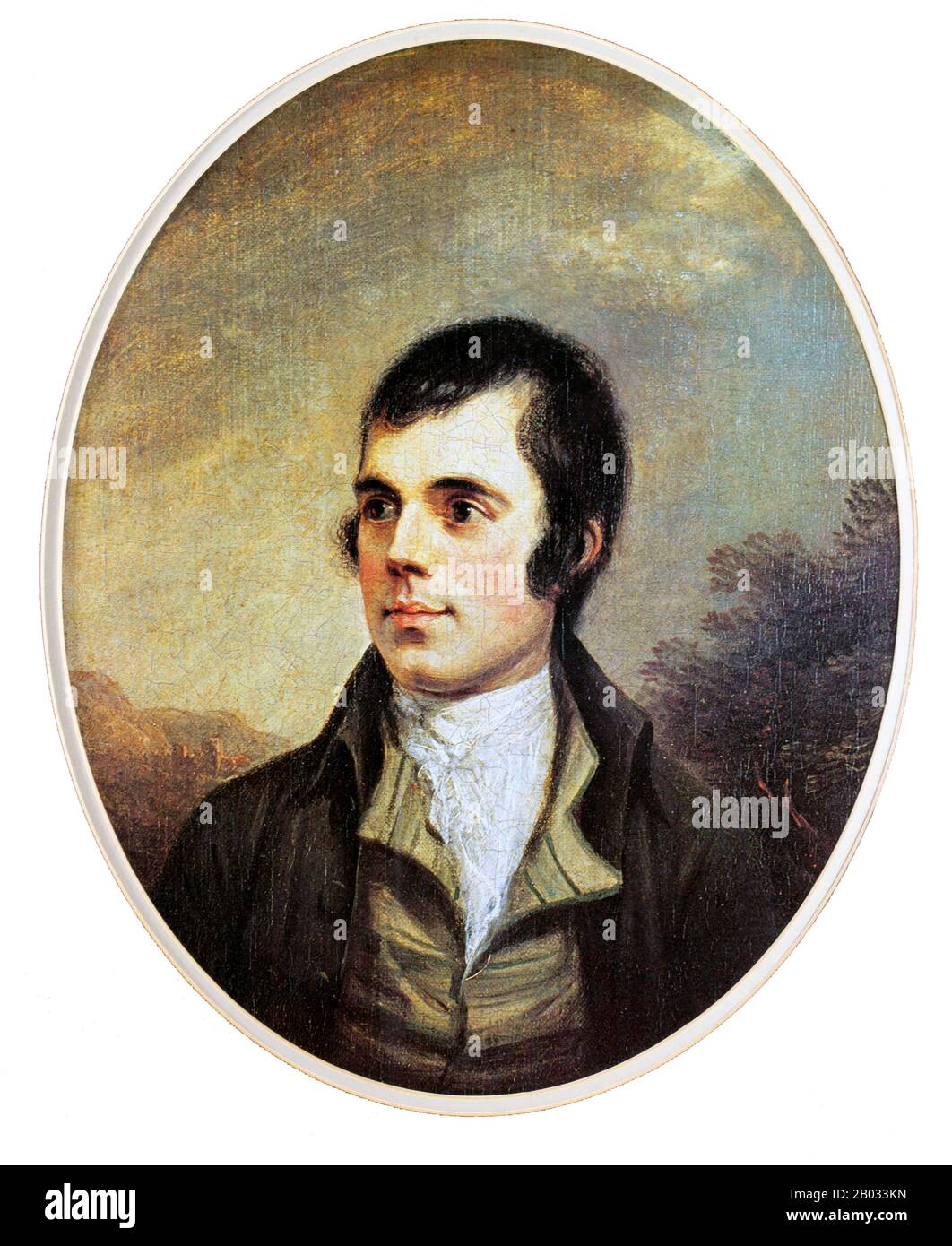 Robert Burns (25 janvier 1759 – 21 juillet 1796), également connu sous le nom de Robbie ou Rabbie Burns, était poète et lyricien écossais. Il est largement considéré comme le poète national de l'Ecosse et est célébré dans le monde entier. Il est le plus connu des poètes qui ont écrit en langue écossaise, bien que la plupart de son écriture soit aussi en anglais et un dialecte écossais léger, accessible à un public au-delà de l'Ecosse. Il a également écrit en anglais standard, et dans ces écrits son commentaire politique ou civil est souvent à son bluntest. Il est considéré comme un pionnier du mouvement romantique, et après sa mort il est devenu un g Banque D'Images