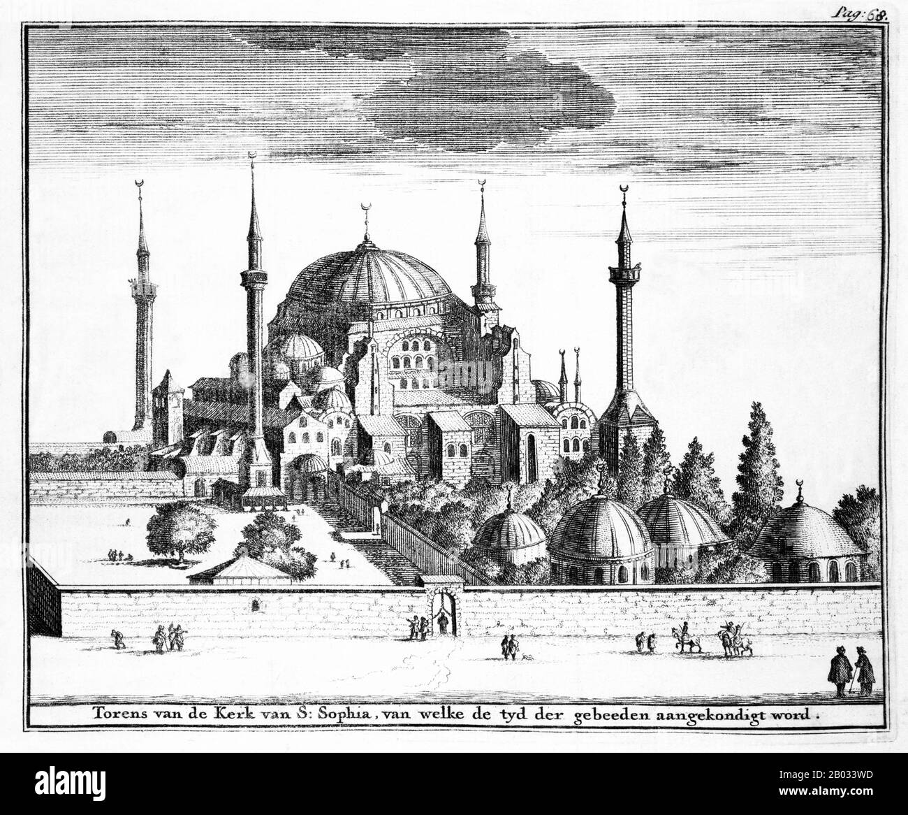 La basilique Sainte-Sophie d'Istanbul (grecque) ou Ayasofya (turque) a été construite à l'origine comme une église orthodoxe orientale principale et a servi dans ce rôle de 537 ce jusqu'à la chute de Constantinople en 1453 (sauf entre 1204 et 1261 quand elle a été convertie par les quatrième croisés en cathédrale catholique romaine). Lorsque les Turcs ottomans sous Mehmed II ont conquis Constantinople, la basilique Sainte-Sophie a été transformée en mosquée et les reliques et l'art chrétiens ont été enlevés ou plâtrés. Il est resté une mosquée pendant près de 500 ans, avant d'être transformé en musée entre 1931 et 1935. Célèbre en participe Banque D'Images