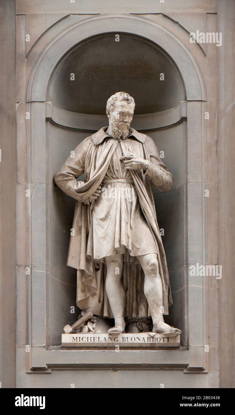 Michel-Ange di Lodovico Buonarroti Simoni (6 mars 1475 – 18 février 1564), communément appelé Michel-Ange, était un sculpteur, peintre, architecte, poète italien, Et ingénieur de la Haute Renaissance qui a exercé une influence sans précédent sur le développement de l'art occidental Considéré comme le plus grand artiste vivant de sa vie, il a depuis été tenu comme l'un des plus grands artistes de tous les temps. Malgré quelques incursions au-delà des arts, sa polyvalence dans les disciplines qu'il a prises était d'un ordre si élevé qu'il est souvent considéré comme un candidat pour le titre de l'homme de la Renaissance archétypal, alo Banque D'Images